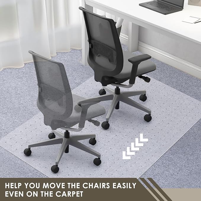 Azadx Heavy Duty Office Chair Mat for Carpet 36" x 55" Hard Material Chair Mat for Carpeted Floor Slip Resistant Carpet Protector for Home Office Easy Glide Desk Floor Mat for Office Chair on Carpets