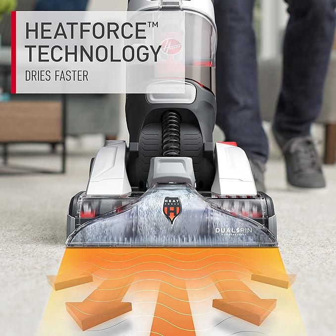 Hoover Dual Spin Pet+ Upright Carpet Cleaner Machine, Carpet Shampooer Machine for Home and Pets, Includes Storage Mat, Pair with a Hoover Carpet Cleaner Solution for a Bright, Refreshed Home