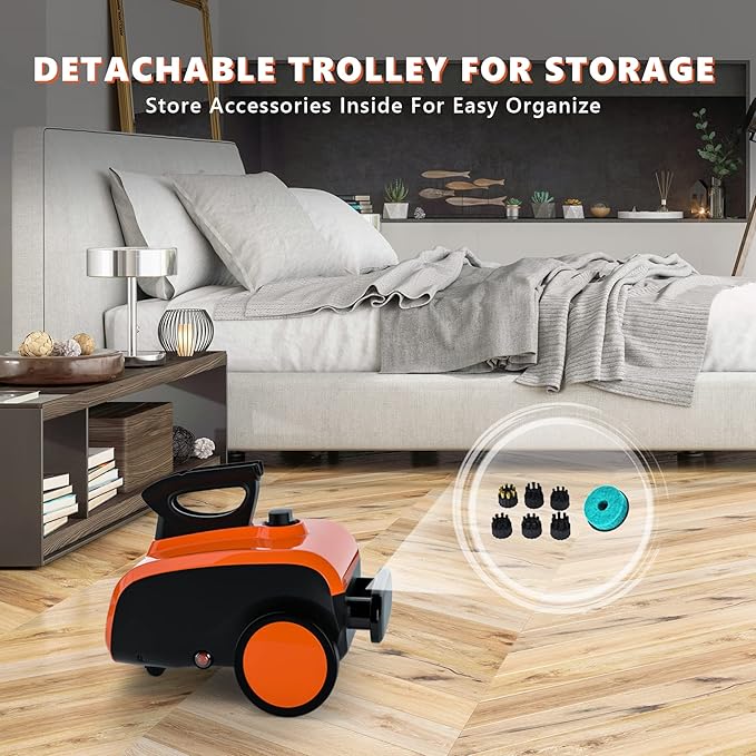 ARLIME Multi-Purpose Steam Cleaner with 19 Accessories, Household Rolling Steamer Cleaning Mop for Carpet, Cars, Floors W/ 1.5L Tank & Extra-Long Power Cord