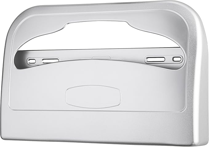EZbrnd Wall Mount Half-Fold Toilet Seat Cover Dispenser for Commercial/Washroom/Office, Seat Cover Paper Sold Separately, Spray Silver, 3100S-EZ