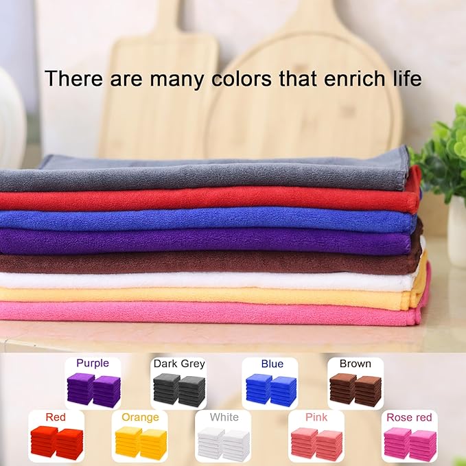kimteny 13x28 Inches Kitchen Cloth Dish Towels, 400 GSM Premium Dishcloths, Super Absorbent Coral Velvet Microfiber Cleaning Cloths, Fast Drying Rags for Washing Dishes (6 Pack, Blue)