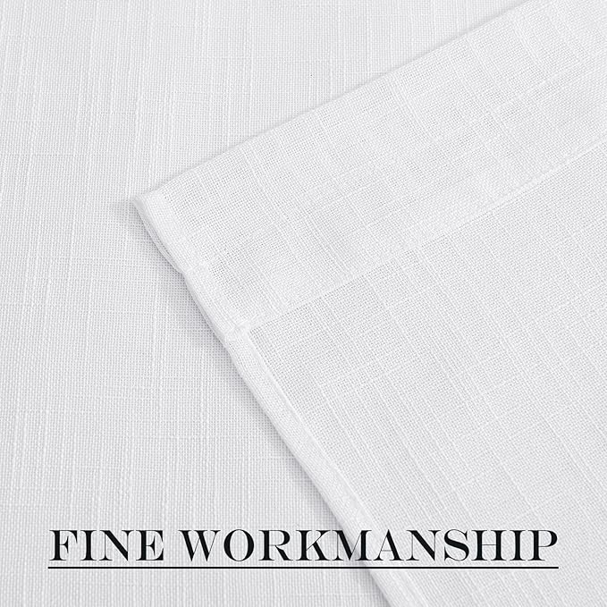 NICETOWN French Door Curtain Panel Linen Look Classroom Window Shade Sidelight Filtering 72 Inches White Sheer Curtains for Front Doors with Tieback, 36 Inches Wide, Sold in 1 PC