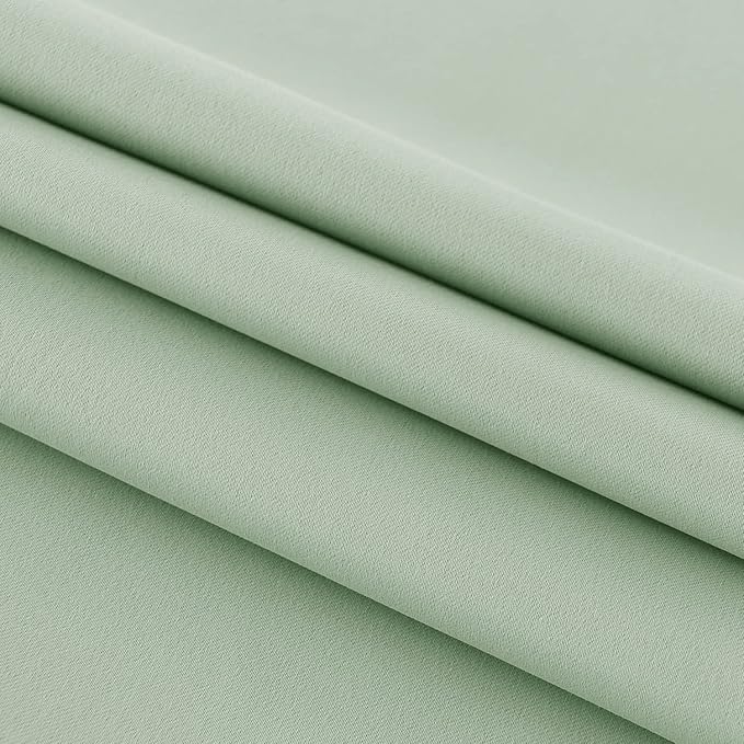 DWCN French Door Curtains – Rod Pocket Thermal Blackout Curtain for Doors with Glass Window, Kitchen and Patio Doors for Privacy, 36 X 72 Inches Long, 1 Curtain Panel with Tieback,Bean Green