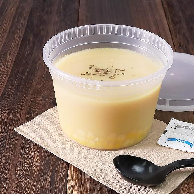 Karat [16oz - 240 ct] Clear PP Injection Molded Round Deli Containers with Lids (FP-IMDC16-PP)