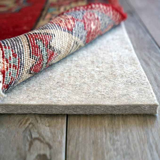 RUGPADUSA - Eco-Plush - 7'x9' - 1/2" Thick - 100% Felt - Luxurious Cushioned Rug Pad - Available in 3 Thicknesses, Many Custom Sizes