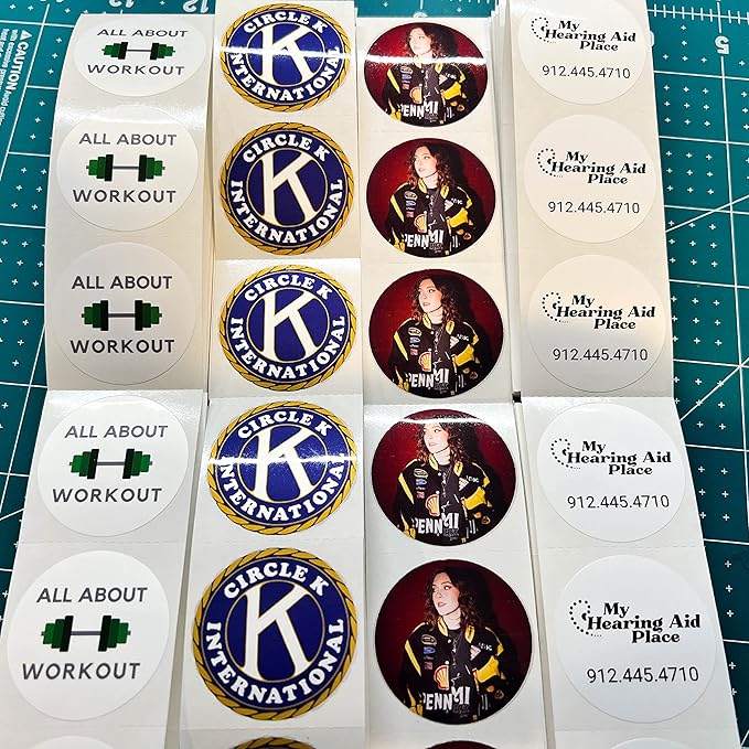150 Custom Circle/Square BOPP Roll Labels- Personalized Stickers for Business Logo, Party, Wedding Favor, Baby Shower-Any Design Text + Image, Matte/Gloss Finish (4 Inch Circle)