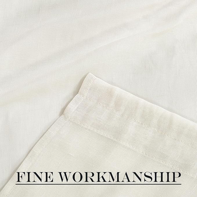 NICETOWN Front Door Curtain - 72 inches Long Faux Linen Door Window Cover for Kitchen Living Room Rod Pocket Sheer Curtains for Entryway/Garage with Tieback, 1 PC, 52 inches Wide, Ivory White