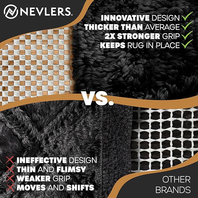 Nevlers 10'x14' White Non Slip Rug Pad | PVC Anti Skid Rug Gripper for Hardwood Floors & Other Surfaces | Open Weave Rug Stoppers to Prevent Sliding | Customizable Non Slip Rug Grippers Carpet Pad