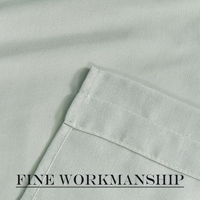 NICETOWN Sage Green Curtains Door Curtains for Kitchen Window, Elegant Farmhouse Linen Privacy Assured French Door Shade for Glass Patio with Tieback, 52" Wide x 40" Length, 1 Panel