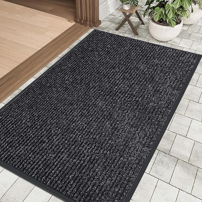 Front Door Mat Indoor Outdoor Entrance, 36" x 60" Dirt Resistant and Absorbent Door Mat, TPR Backing Non-Slip Doormats, Easy to Clean, Low Profile Welcome Floor Mat for Outside Entry