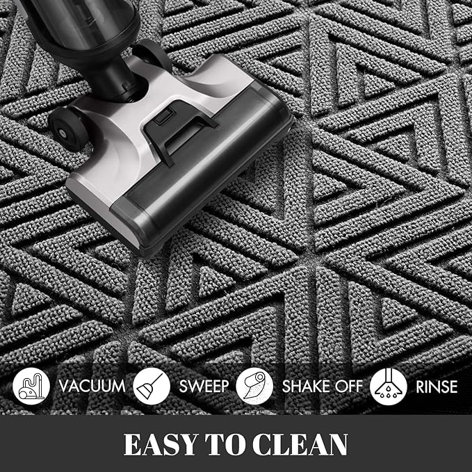 Yimobra Extra Large Door Mat 60x32, All-Weather Waterproof Non-Slip Welcome Matt Outdoor, Heavy Duty Non Slip Doormat for Entryway for Patio and Garage Indoor, Easy Clean, Grey