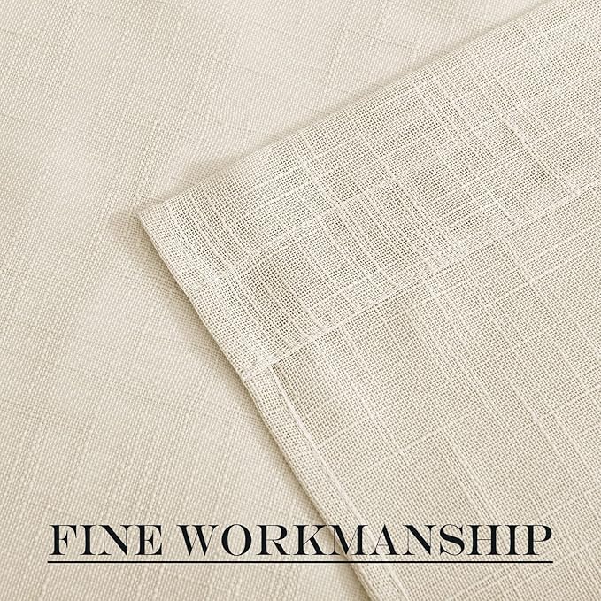 NICETOWN French Door Sheer Curtains for Front Back Patio Glass Door Light Filtering Window Treatment with 1 Tieback, 26" Width x 40" Length, Beige, 1 Panel