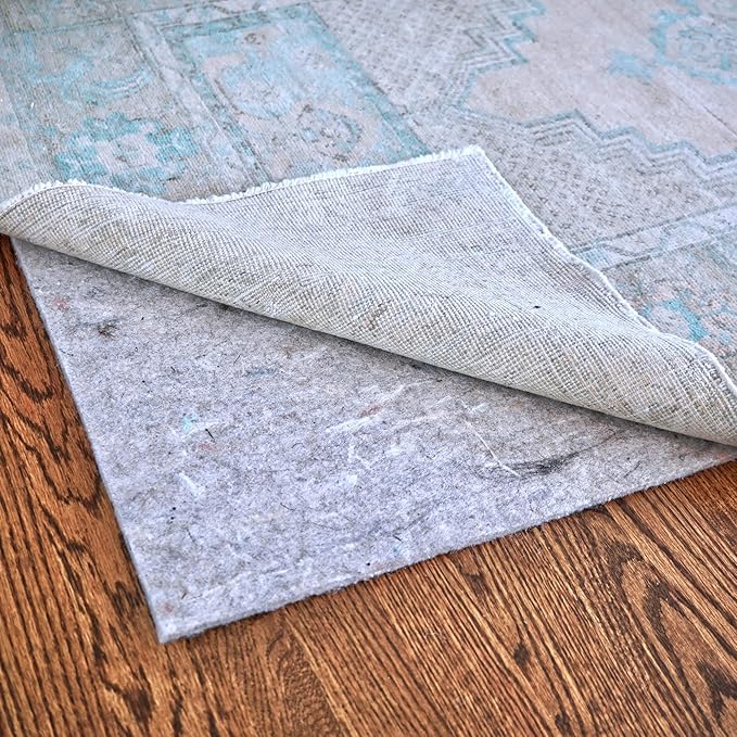 RUGPADUSA - Dual Surface - 9'10" x 12'10" - 1/8" Thick - Felt + Rubber - Non-Slip Backing Rug Pad - Adds Low-Profile Comfort and Protection