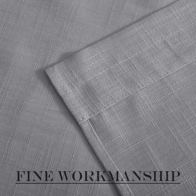 NICETOWN Sheer French Door Panel - 72 inches Linen Textured Voile Room Darkening Patio French Door Curtain with Tie Backs for Sliding Glass (Dark Grey, 1 Panel, 52 inches Width)