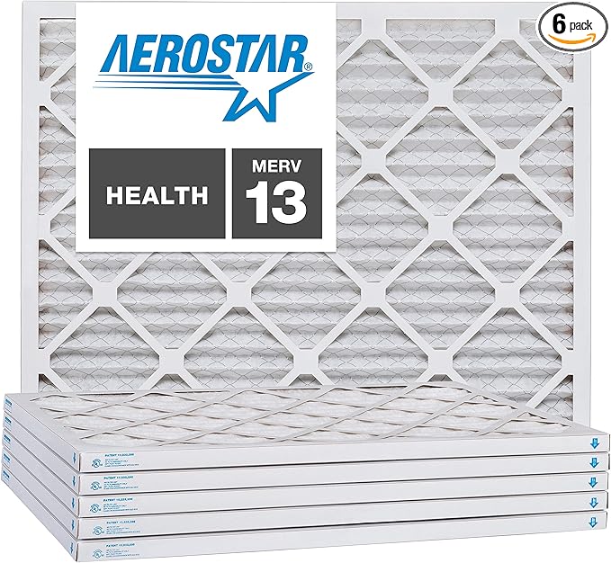Aerostar Air Filters 30x36x1 MERV 13,Healthier Air For Your Home, 30" x 36" x 3/4", Box of 6