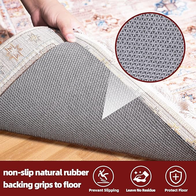 BAGAIL Felt and Natural Rubber Backing Rug Pads 1/8” Thick, 2 x 4 Ft Non Slip Rug Gripper Keep Rugs in Place, Under Area Rug Protective Cushioned Pads, Carpet Runners, Hardwood Floors Protection