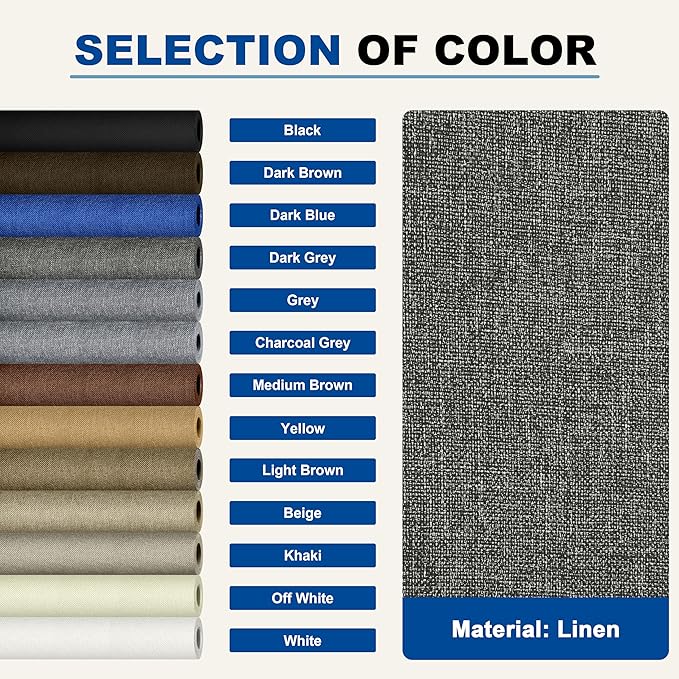 KING MOUNTAIN Linen Repair Patches, Self-Adhesive Fabric Patches, 4 X 63 inch Extra Size, Multi Color, Can be Used for Sofa Repair and Linen Clothes Repair (Dark Grey2.0)