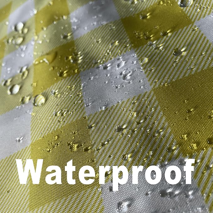 Classic Gingham Plaid Tablecloth Fabric - Rectangular 58x102 Inch Water Resistant Checked Table Cloth for Indoor/Outdoor Use - Table Cover for Kitchen, Picnics, Gardens, and Parties