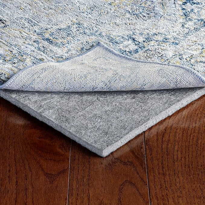 RUGPADUSA - Dual Surface - 10'x14' - 1/2" Thick - Felt + Rubber - Non-Slip Backing Rug Pad - Adds Comfort and Protection - for Hard Surface Floors