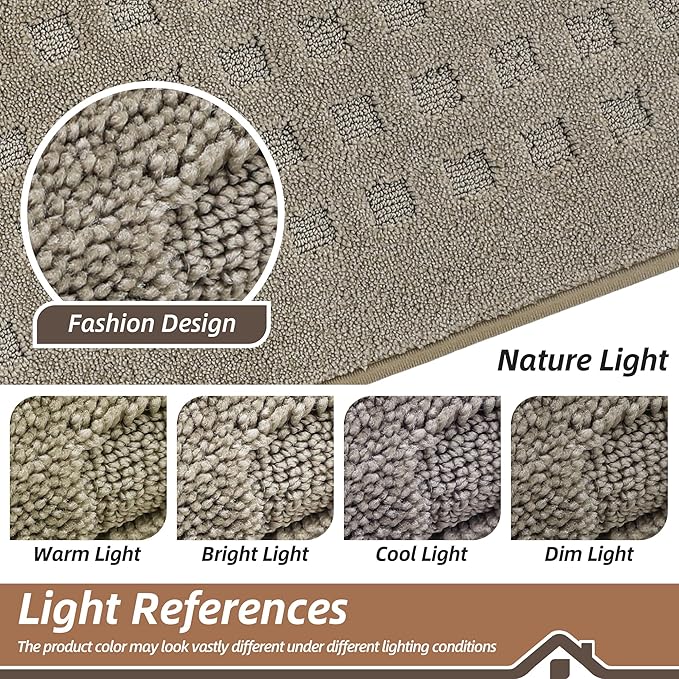BEQHAUSE Waffle Door Mats Indoor 24"x36", Dog Mat for Muddy Paws Absorbent and Dirt Resist Floor Mats Non-Slip Washable Rugs for Entryway, Welcome Mat for Front Back Door, Muddy Wet Shoes, Beige