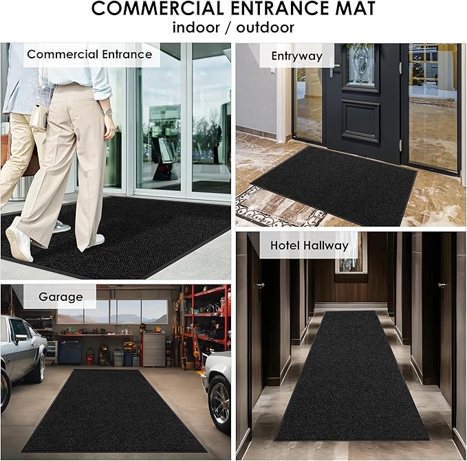 2′ x 26′ Front Door Mat Indoor Outdoor Entrance, Commercial Floor Mat Heavy Duty Dirt Trapper Entryway Doormat, Custom Size Non Slip Rubber Backing Welcome mat, Door Mat for High Traffic Area