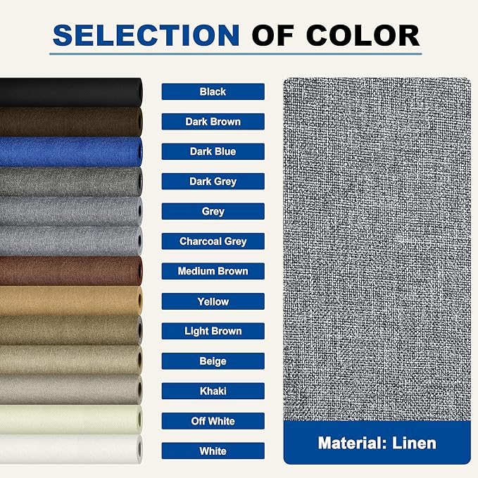 KING MOUNTAIN Linen Repair Patches, Self-Adhesive Fabric Patches, 4 X 63 inch Extra Size, Multi Color, Can be Used for Sofa Repair and Linen Clothes Repair (Charcoal Grey1.0)