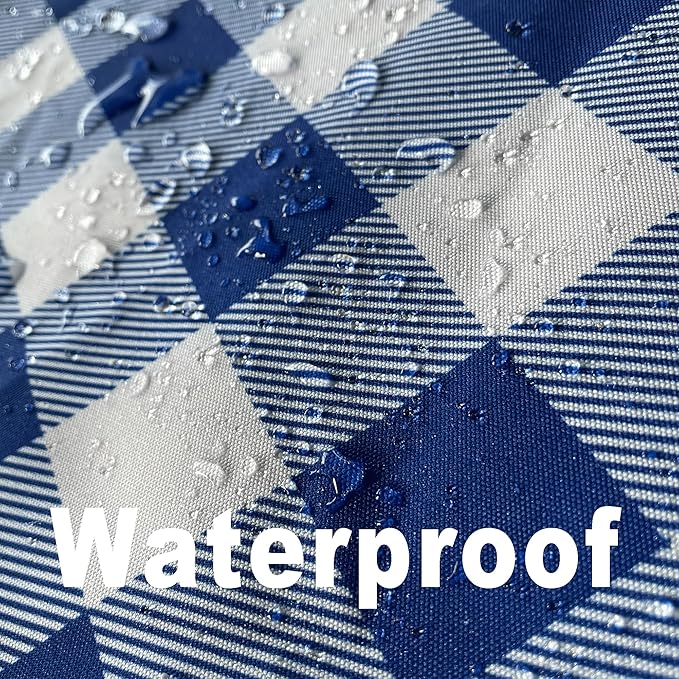 Waterproof Plaid Tablecloth Fabric - Oblong 52x70 Inch Classic Buffalo Tartan Table Cloth for Indoor/Outdoor Use - Washable Tabletop Cover for Dinner, BBQs, and Parties