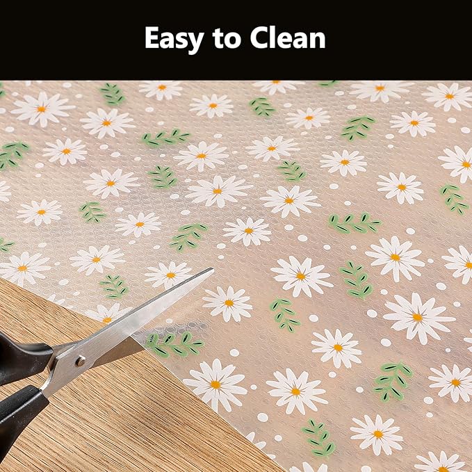 INNOLITES Shelf Liner – Cabinet & Drawer Liner Non-Adhesive – Waterproof Oil-Proof – Durable EVA with Floral for Kitchen Cabinets Refrigerator – BPA-Free, Easy to Cut 17.7" x 78.7"