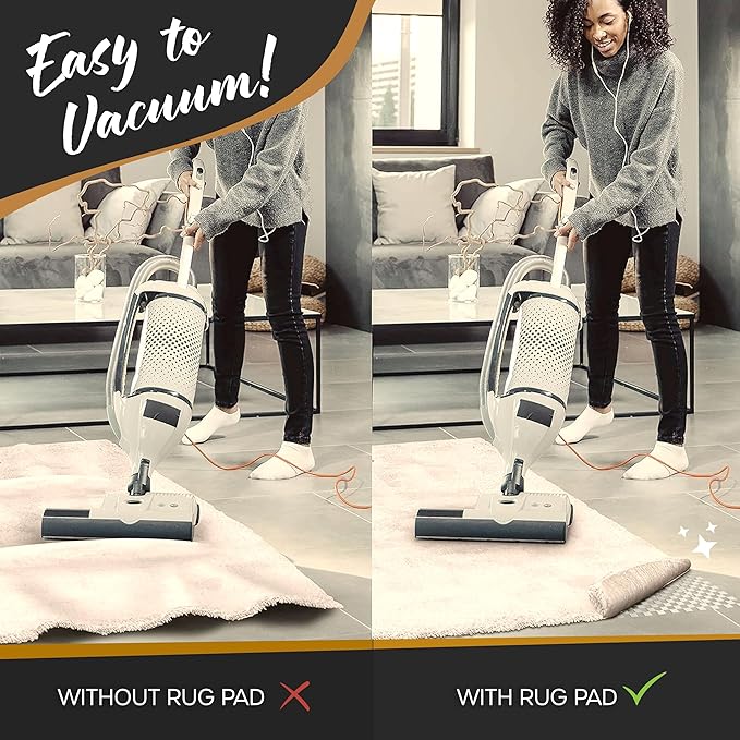 Nevlers 5'x8' White Anti Skid Rug Gripper for Hardwood Floors & Other Surfaces | PVC Foam Rug Pad Non Slip Design | Open Weave Non Slip Rug Pads | Customizable Carpet Pad & Under Rug Non Slip Pad