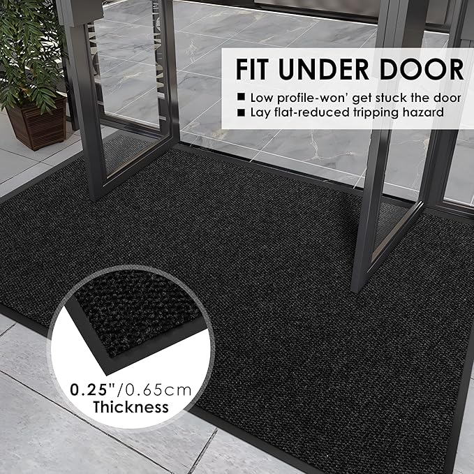 2′ x 65′ Front Door Mat Indoor Outdoor Entrance, Commercial Floor Mat Heavy Duty Dirt Trapper Entryway Doormat, Custom Size Non Slip Rubber Backing Welcome mat, Door Mat for High Traffic Area