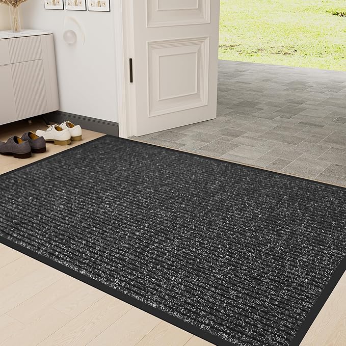 Front Door Mat Indoor Outdoor Entrance, 30" x 72" Dirt Resistant and Absorbent Door Mat, TPR Backing Non-Slip Doormats, Easy to Clean, Low Profile Welcome Floor Mat for Outside Entry