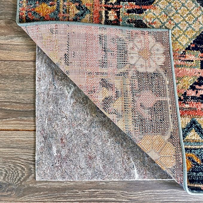 RUGPADUSA - Dual Surface - 2'x5' - 1/8" Thick - Felt + Rubber - Non-Slip Backing Rug Pad - Adds Low-Profile Comfort and Protection