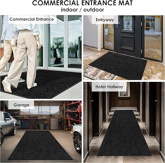 3′ x 60′ Front Door Mat Indoor Outdoor Entrance, Commercial Floor Mat Heavy Duty Dirt Trapper Entryway Doormat, Custom Size Non Slip Rubber Backing Welcome mat, Door Mat for High Traffic Area