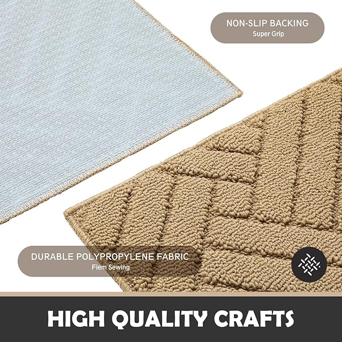 Door Mat Indoor Doormat, Brown Entryway Rug Door Mats Non-Slip Rubber Backing,Heavy Duty Low-Profile Entrance Rugs, Absorbent Resist Dirt Doormats Floor Door mat for Entryway,32"x48"