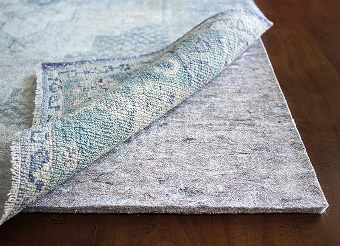 RUGPADUSA - Dual Surface - 5'10" x 8'10" - 3/8" Thick - Felt + Rubber - Enhanced Non-Slip Rug Pad - Adds Comfort and Protection - for Hard Surface Floors
