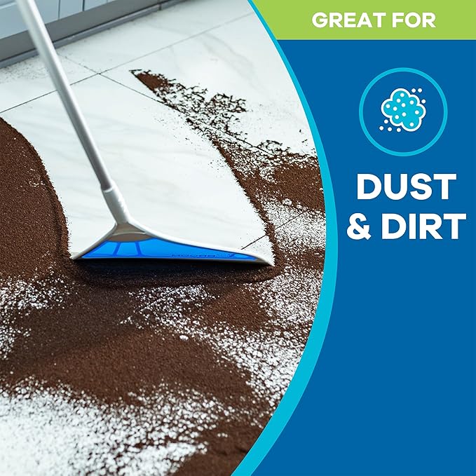 Helio Air Broom 3 Piece Kit All Surface Sweeper and Squeegee for Wet and Dry Cleaning Dust, Dirt, Liquids, Pet Hair, Tile, Hardwood Floors, Carpet, Furniture, Windows, Shower Doors As Seen on TV