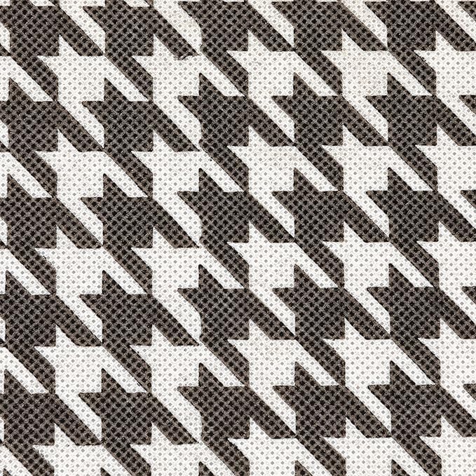 Household Essentials Fabric Storage Bins 6 Piece Set, Houndstooth White and Black